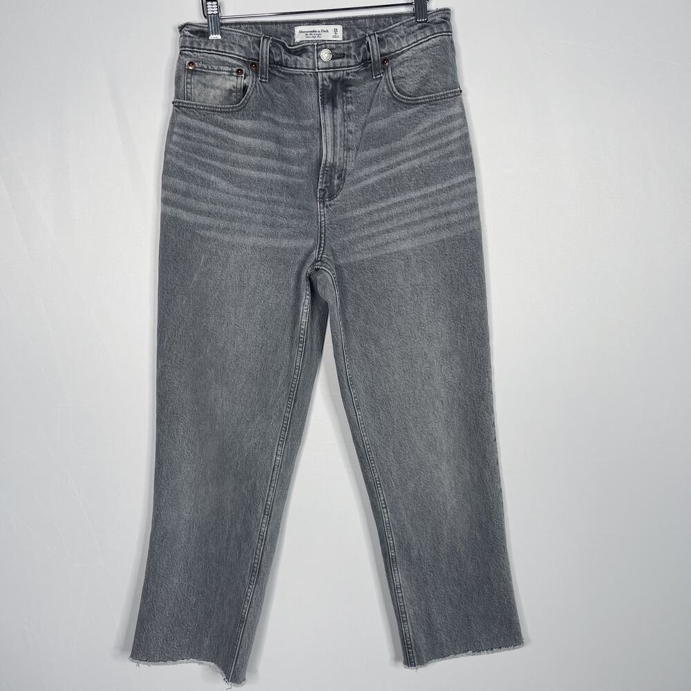 Abercrombie and Fitch Size 28 Gray The 90s Straight Ultra High Rise Jeans Fray